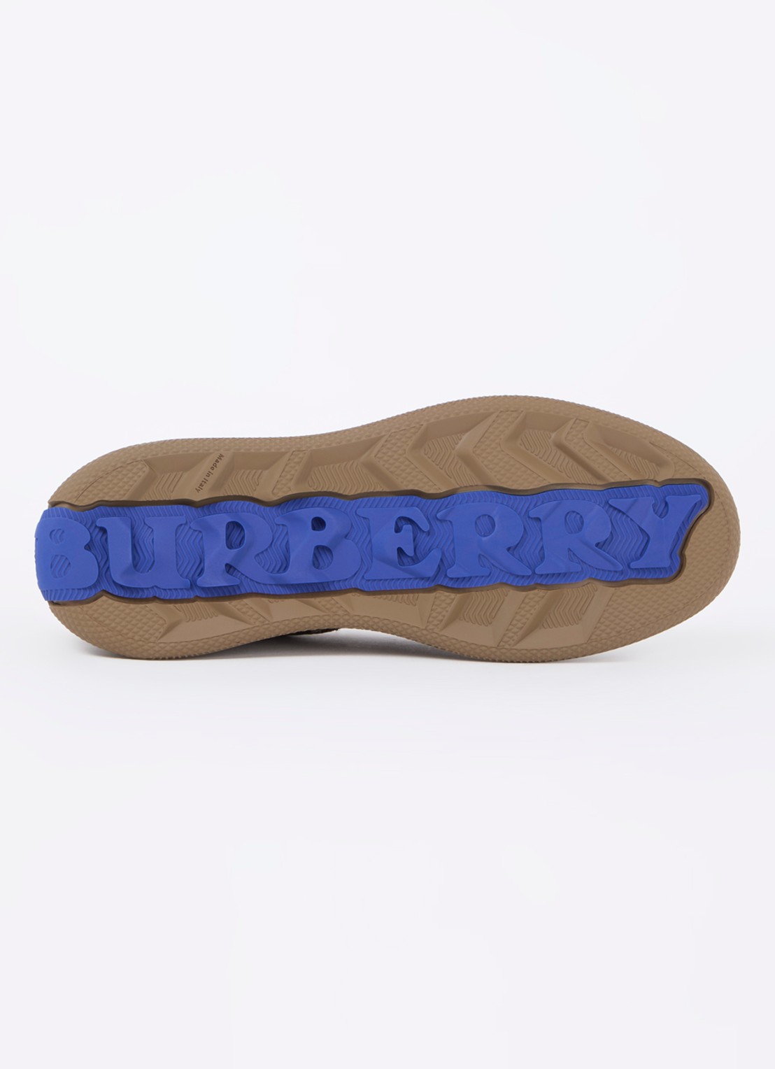 Burberry Sneaker in linnenblend met ruitdessin - detail 4 lichtbruin