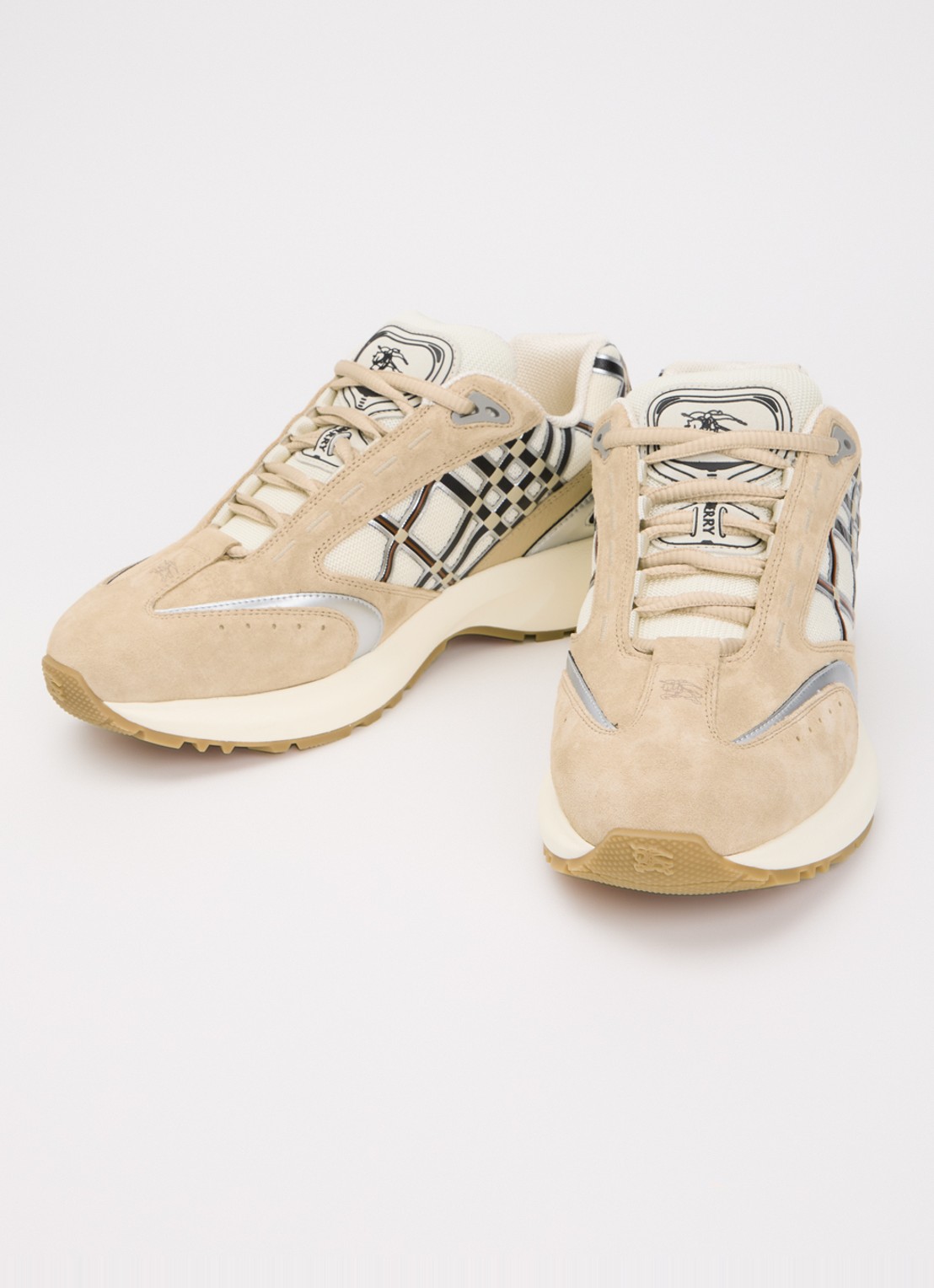 Burberry Sneaker met kalfssuède details - detail beige