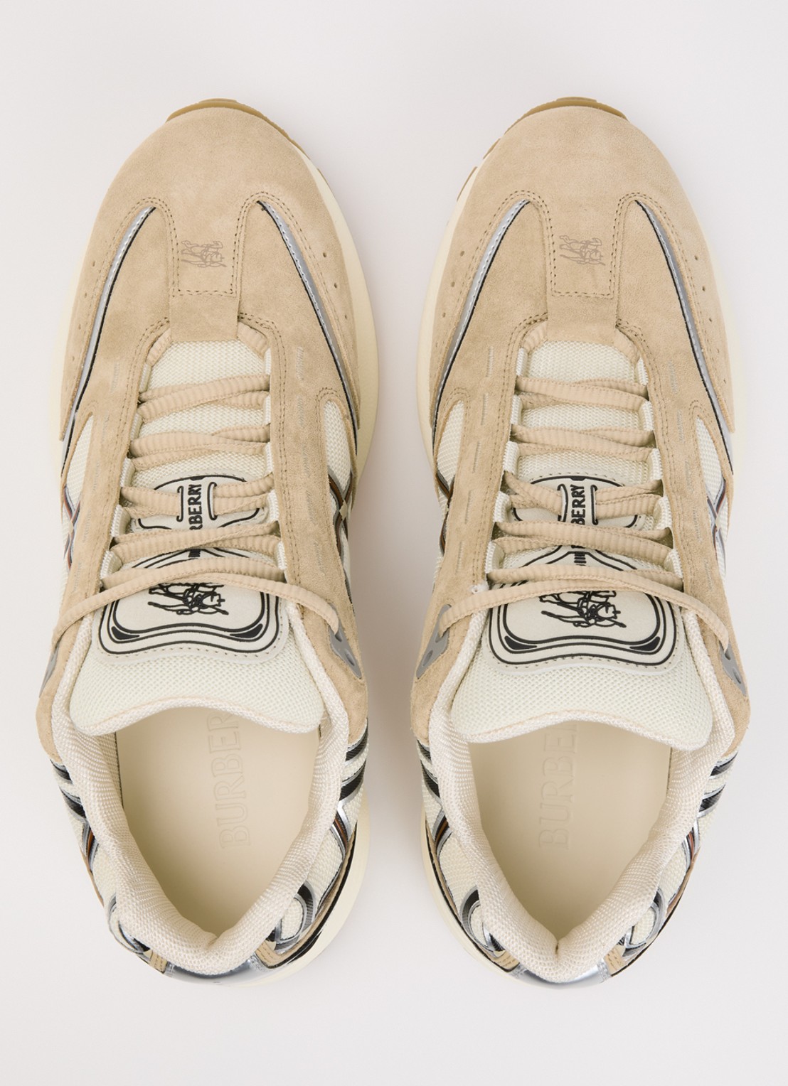 Burberry Sneaker met kalfssuède details - detail 2 beige