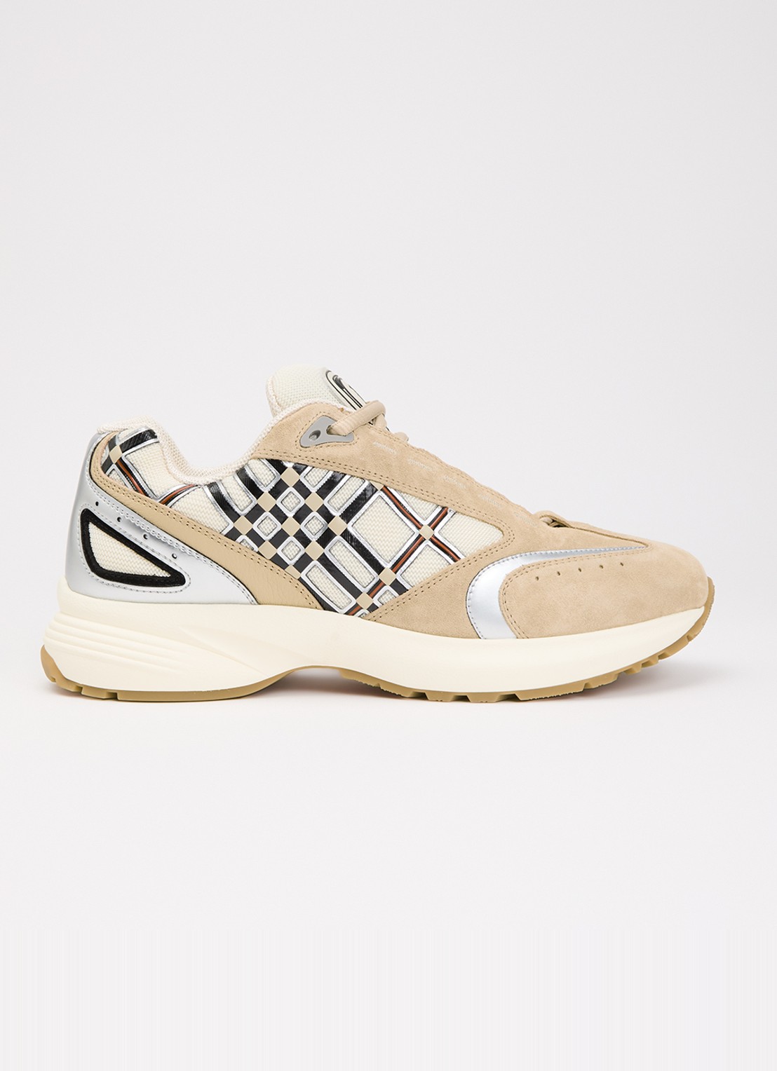 Burberry Sneaker met kalfssuède details - voorkant 5 beige