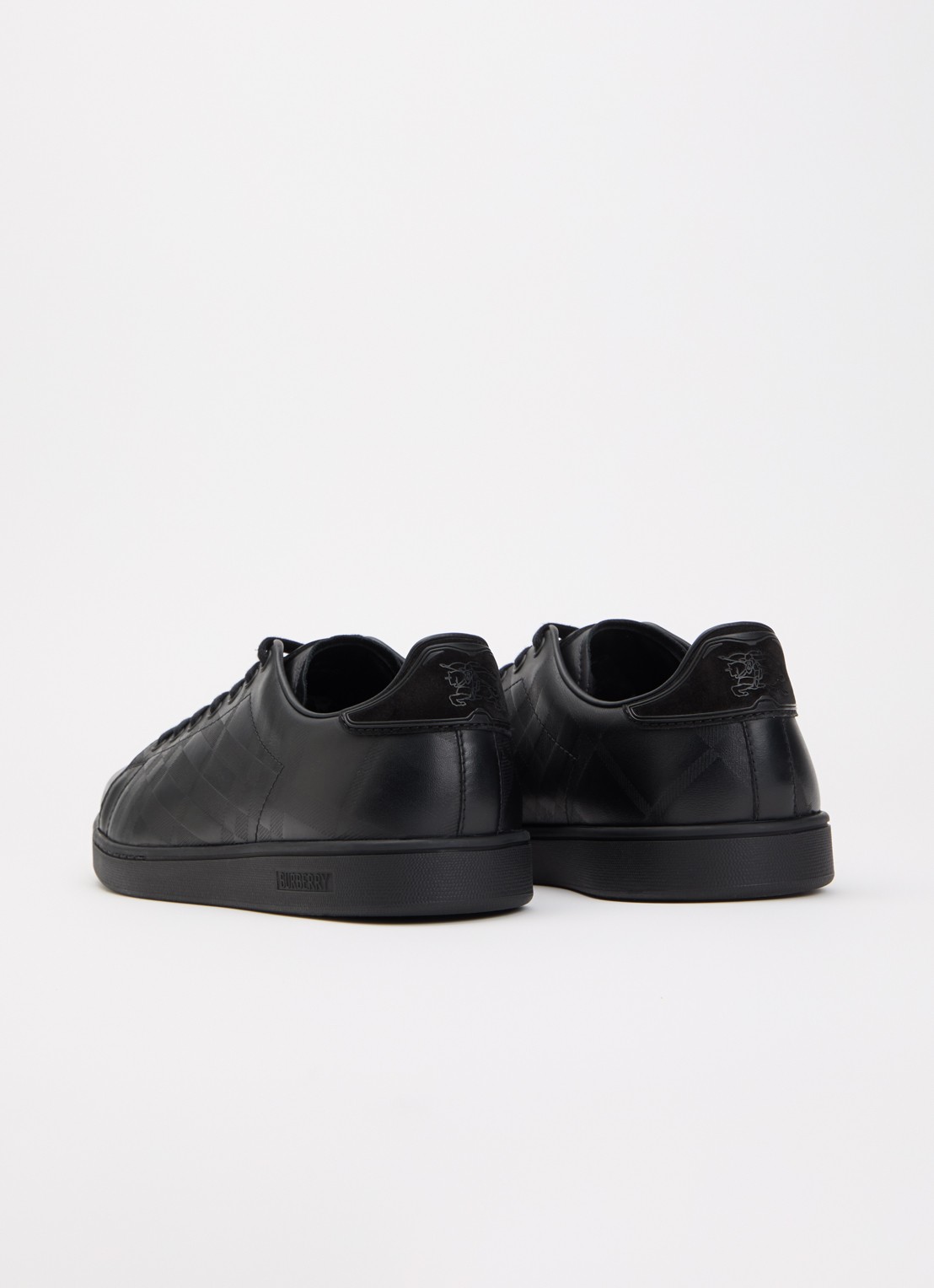 Burberry Sneaker van leer met details van suède - achterkant 6 zwart