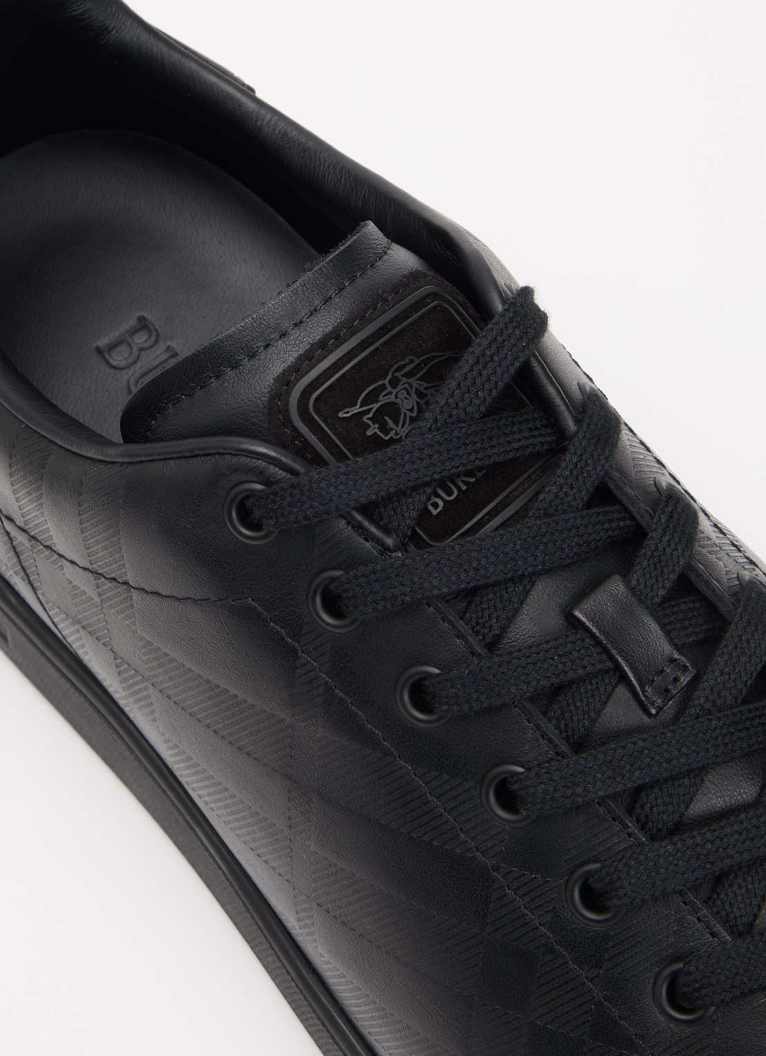 Burberry Sneaker van leer met details van suède - detail 5 zwart