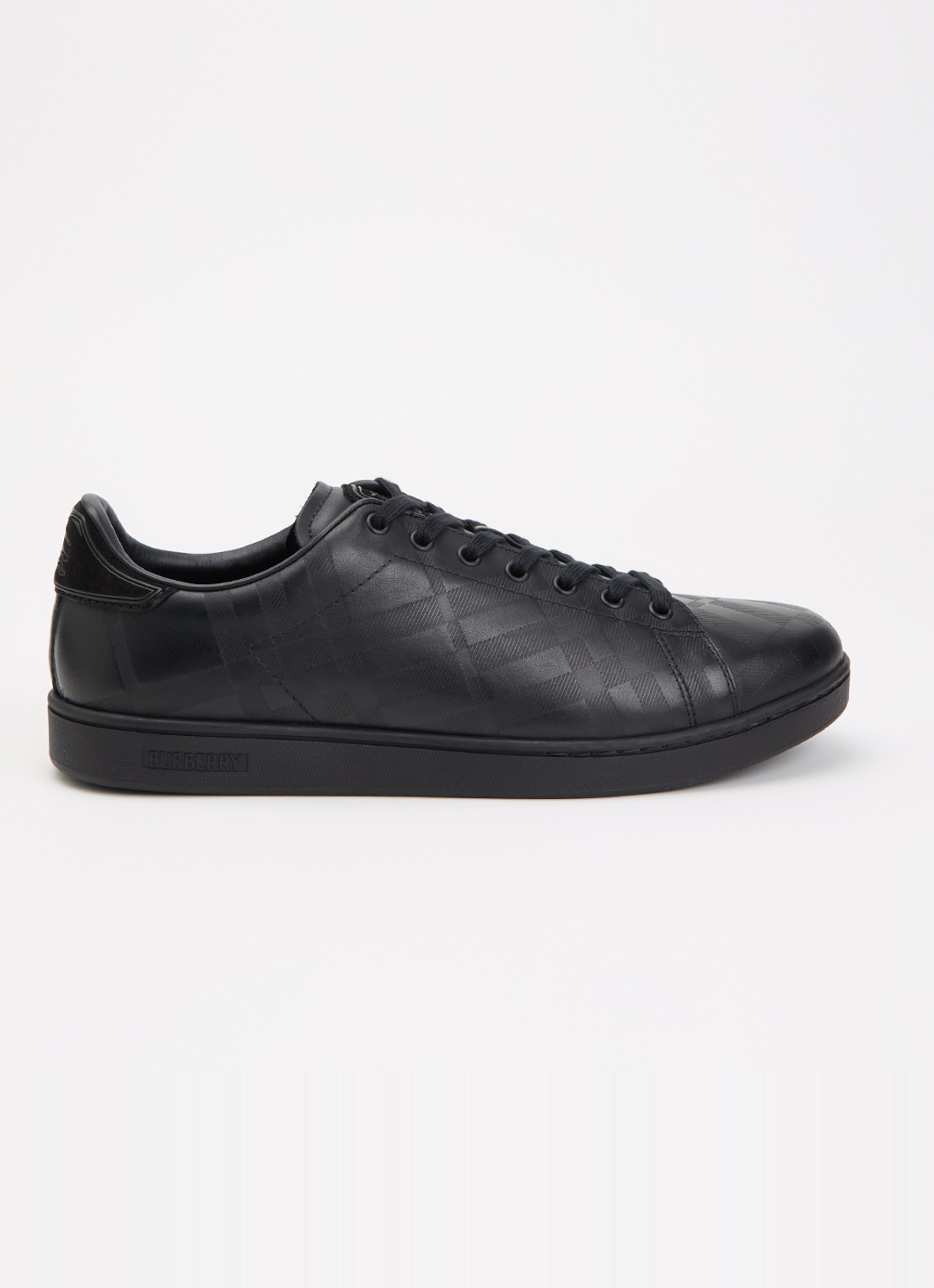 Burberry Sneaker van leer met details van suède - voorkant zwart