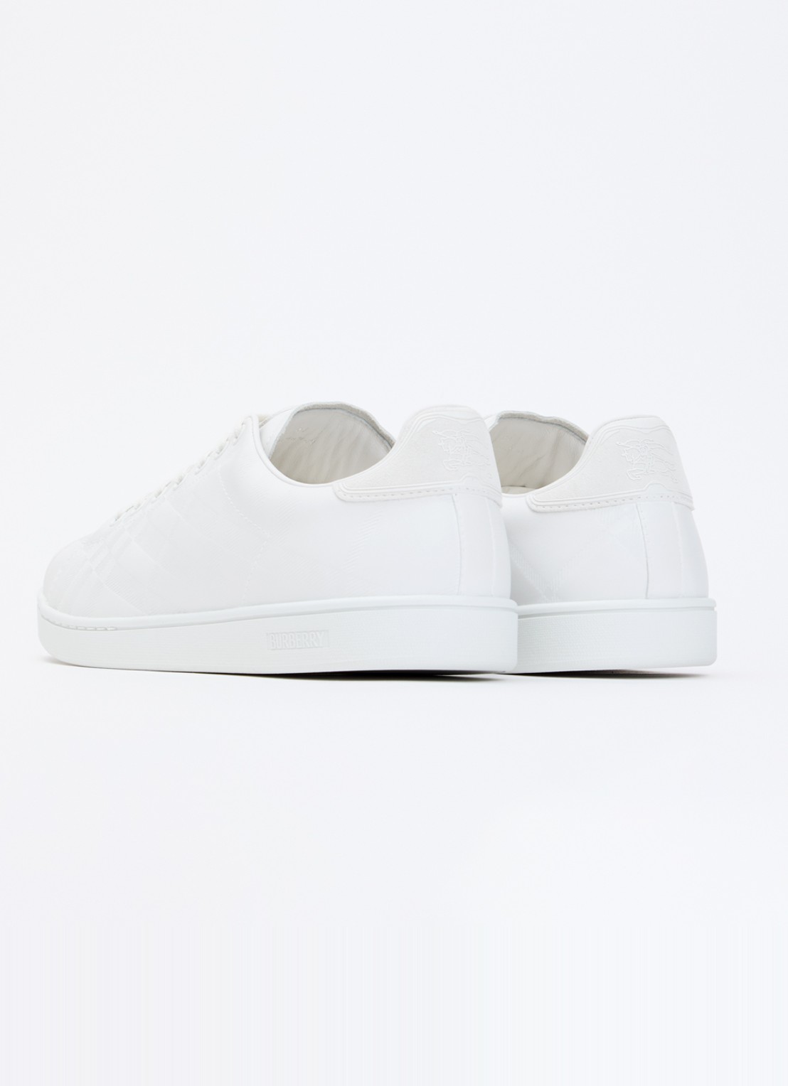 Burberry Sneaker van leer met details van suède - achterkant 2 wit