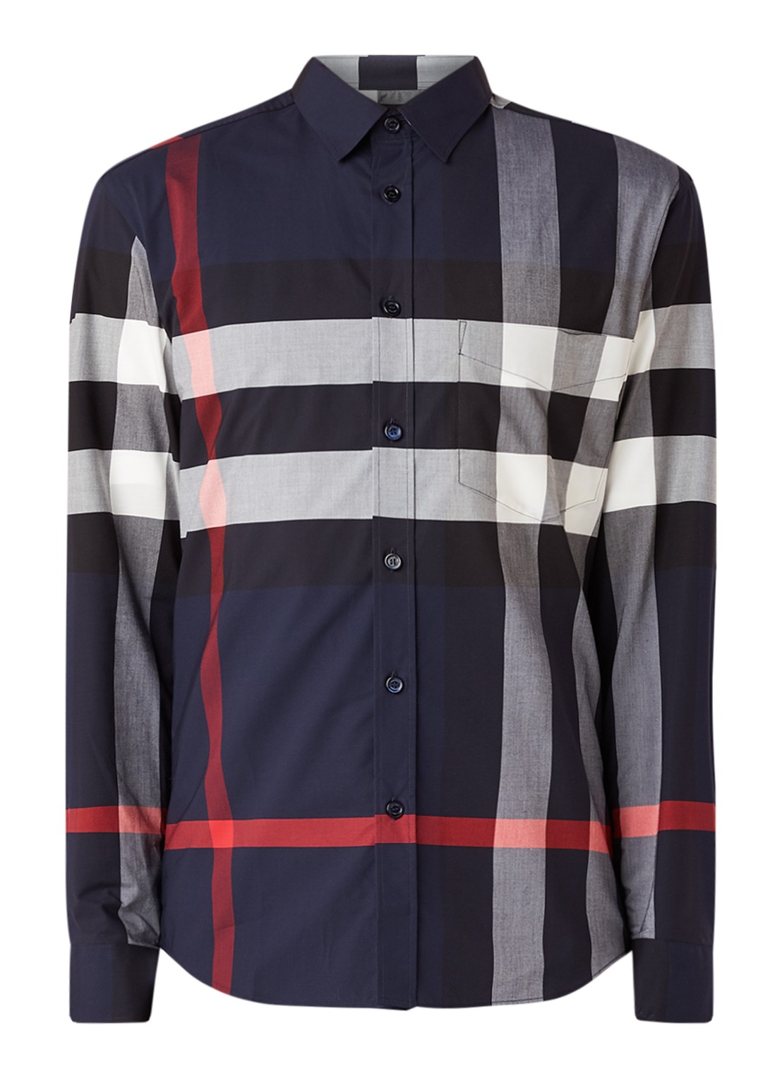 Burberry Somerton slim fit overhemd met ruitdessin - voorkant 3 blauw