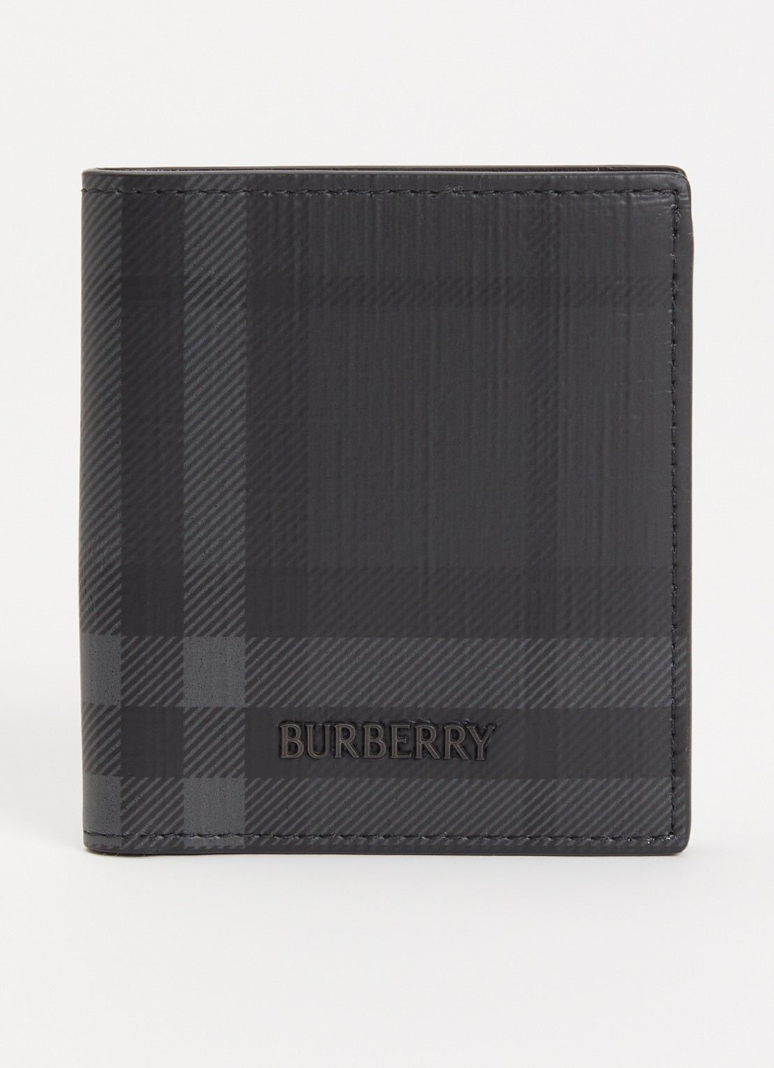 Burberry Southill portemonee met ruitdessin - voorkant antraciet
