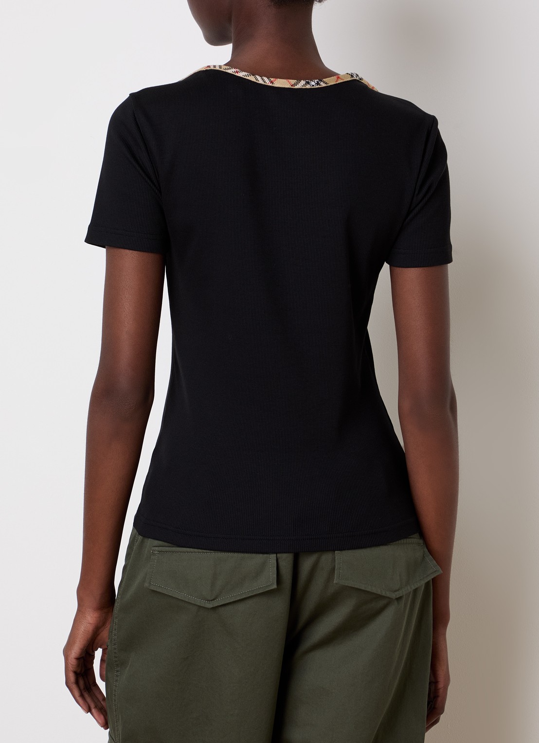 Burberry Stephanie T-shirt met ruitdessin - achterkant 5 zwart