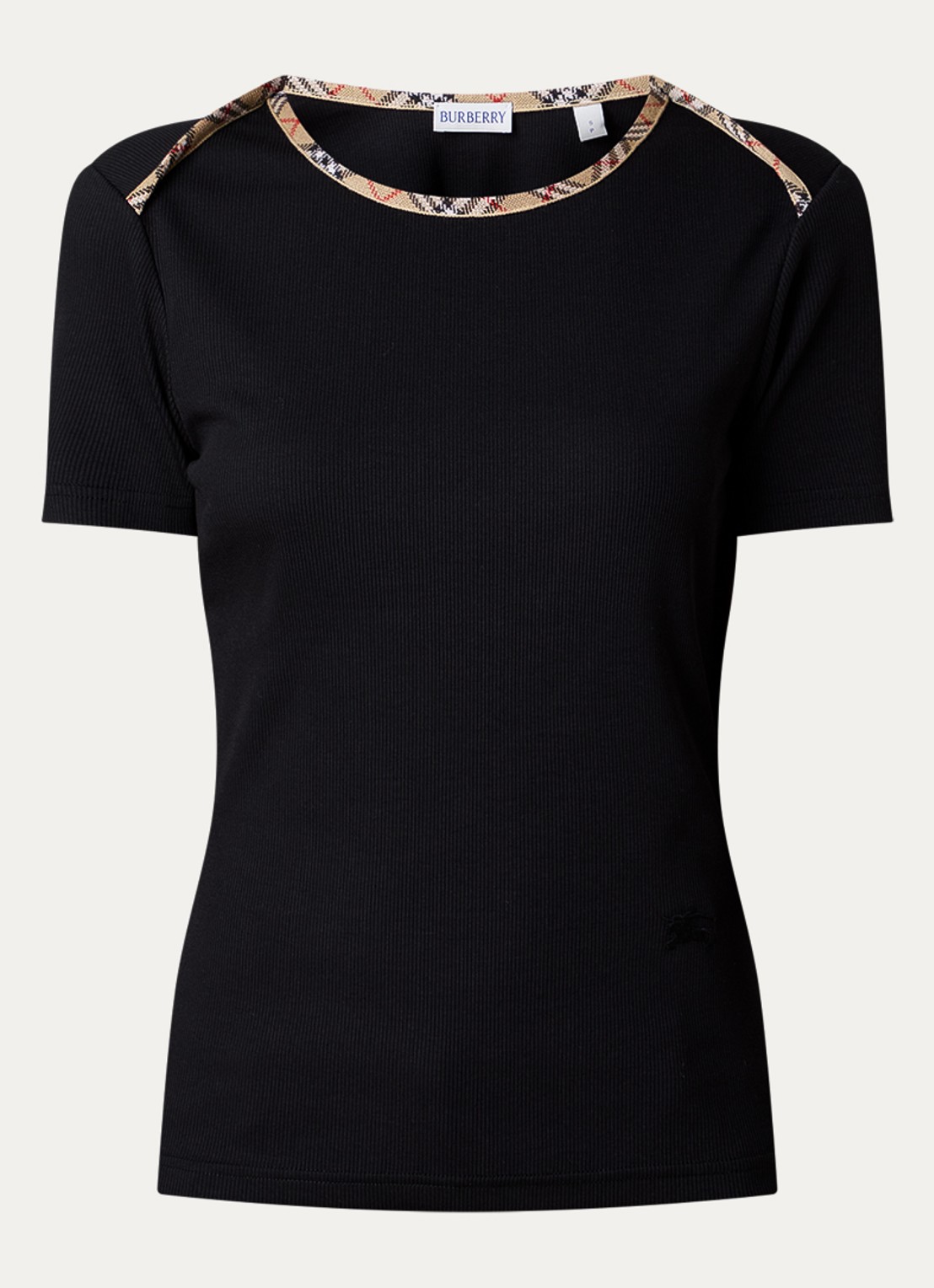 Burberry Stephanie T-shirt met ruitdessin - voorkant 3 zwart