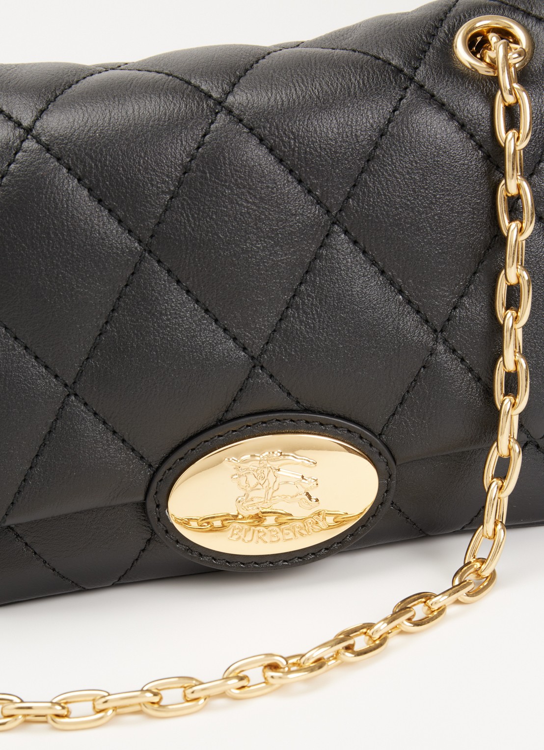 Burberry Strand schoudertas van kalfsleer met verstelbare schouderriem - detail 4 zwart