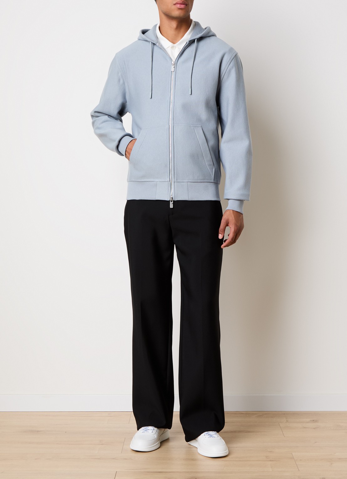 Burberry Sweatvest met backprint - voorkant 3 blauwgrijs