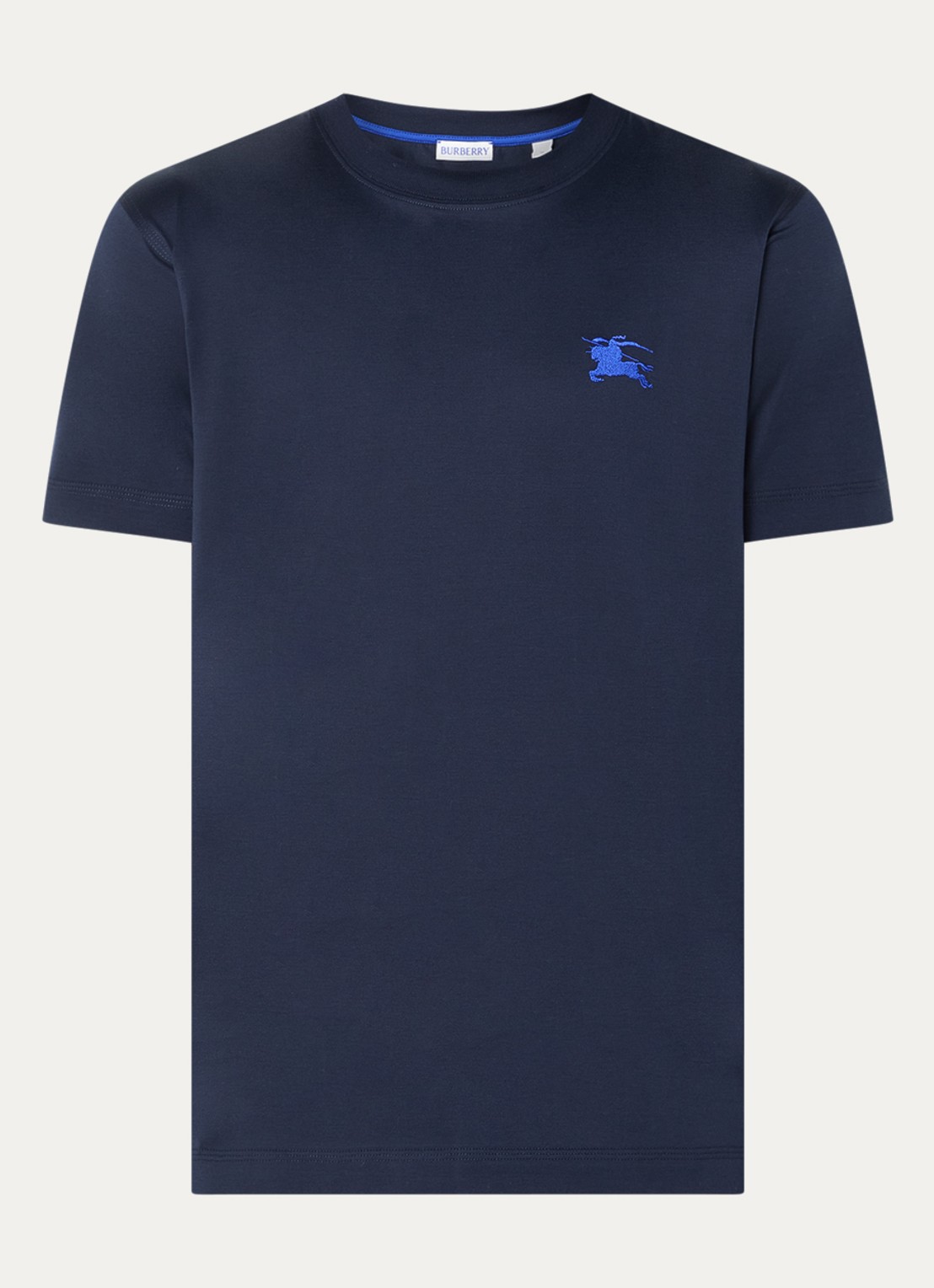 Burberry T-shirt met logoborduring - voorkant donkerblauw