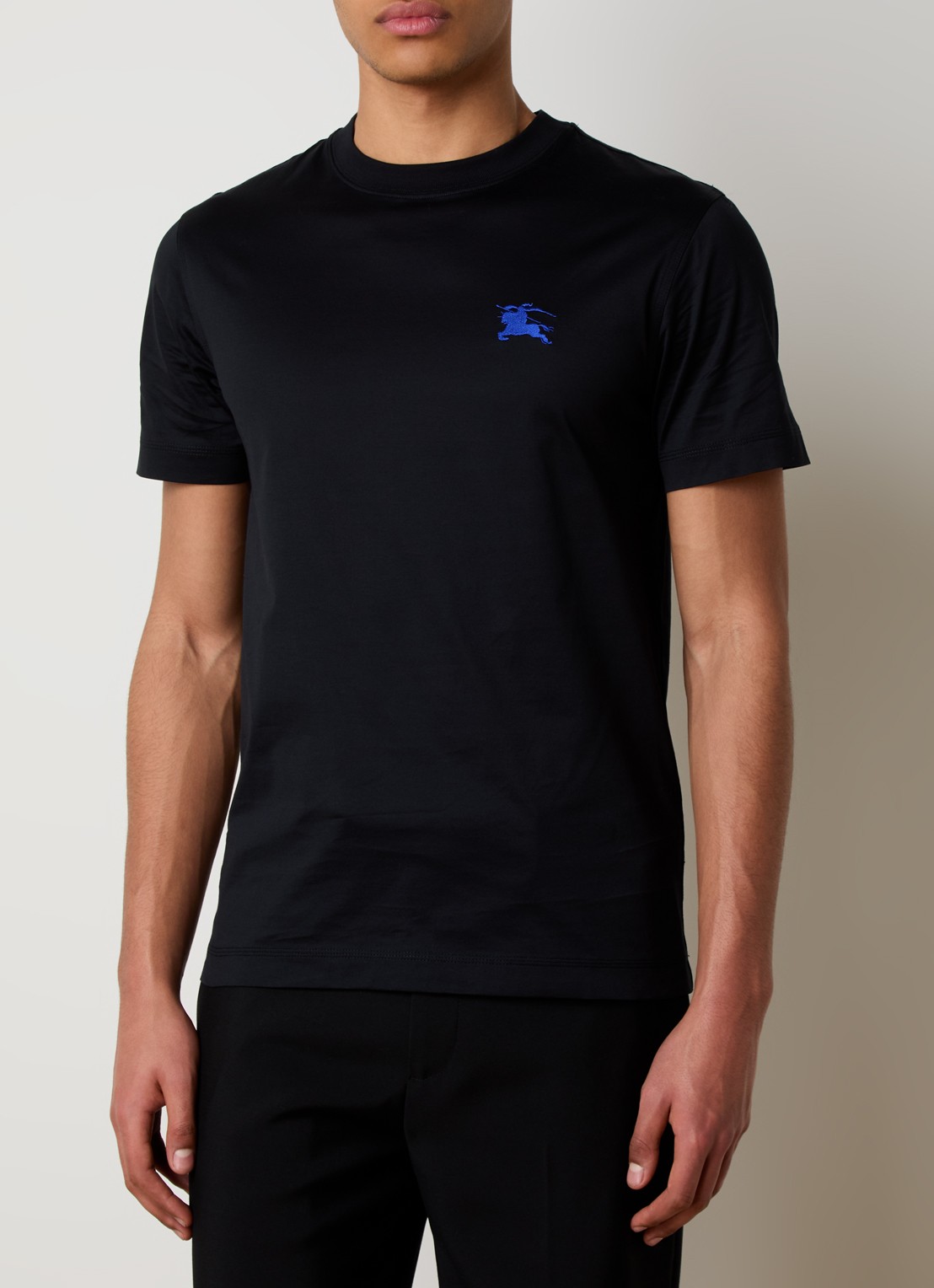 Burberry T-shirt met logoborduring - detail 2 zwart