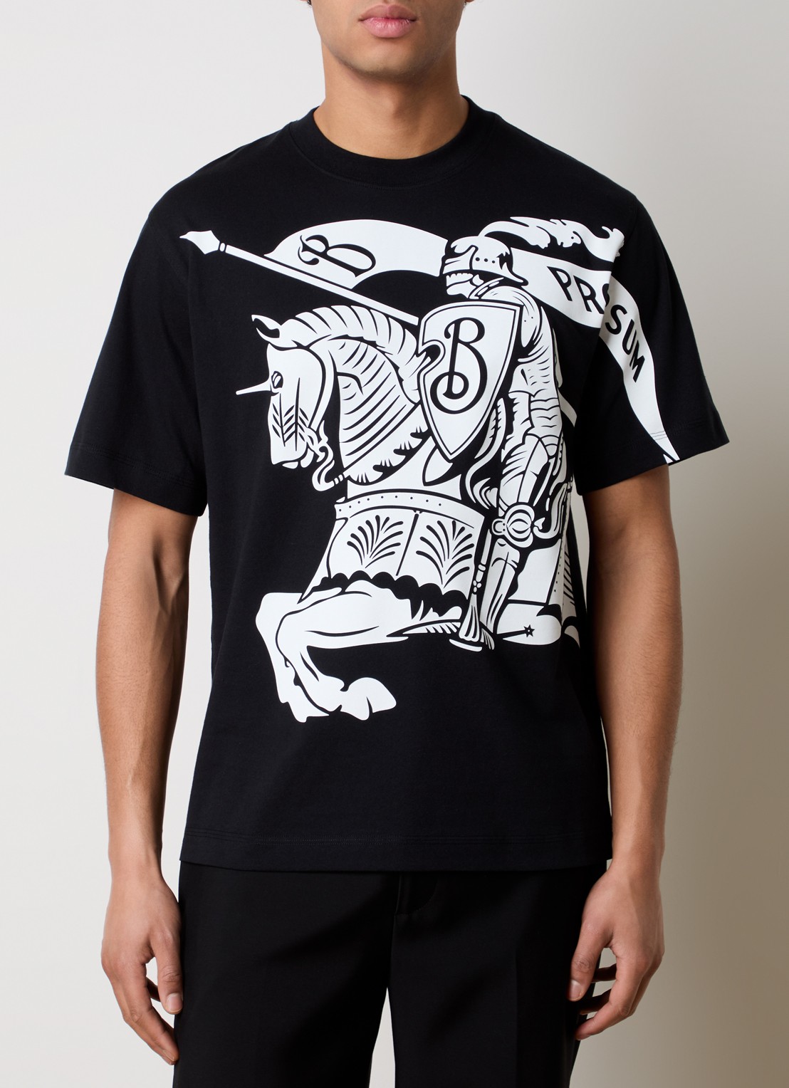 Burberry T-shirt met logoprint - detail zwart