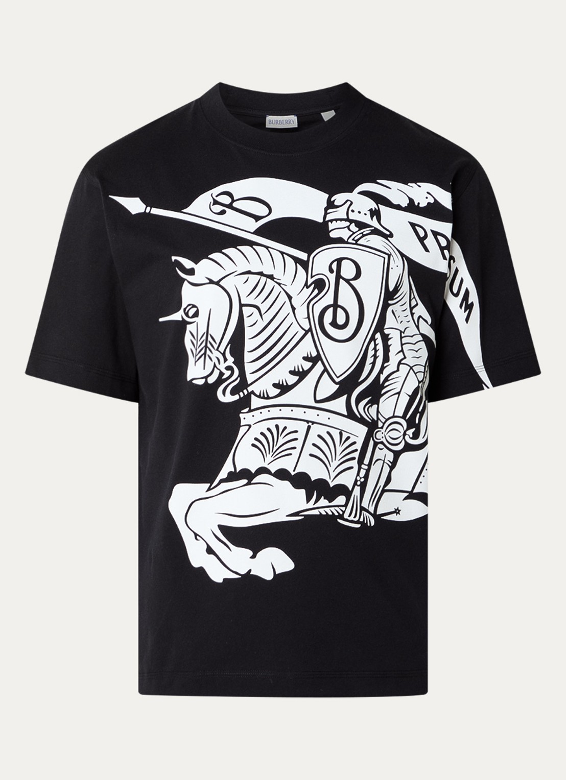 Burberry T-shirt met logoprint - voorkant 3 zwart