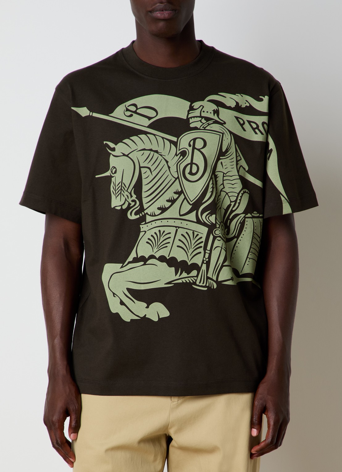 Burberry T-shirt met logoprint - detail donkergroen