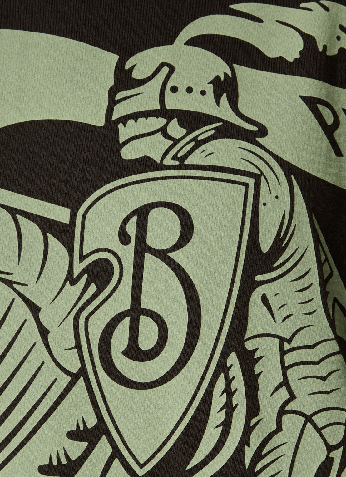 Burberry T-shirt met logoprint - detail 2 donkergroen