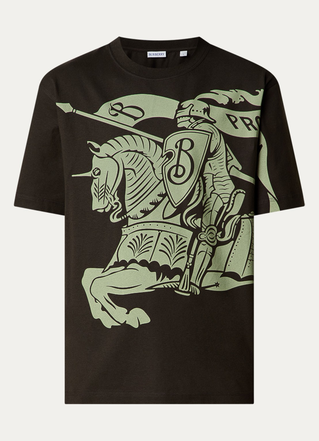 Burberry T-shirt met logoprint - voorkant 3 donkergroen