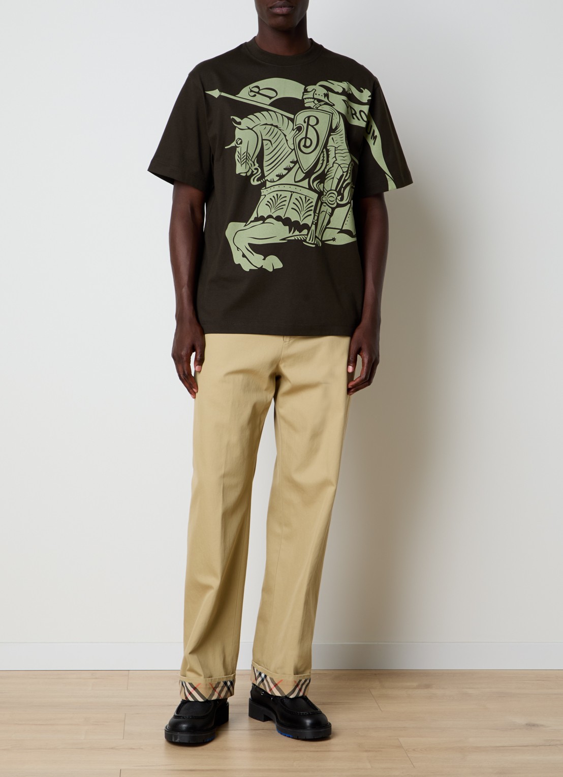 Burberry T-shirt met logoprint - voorkant 4 donkergroen