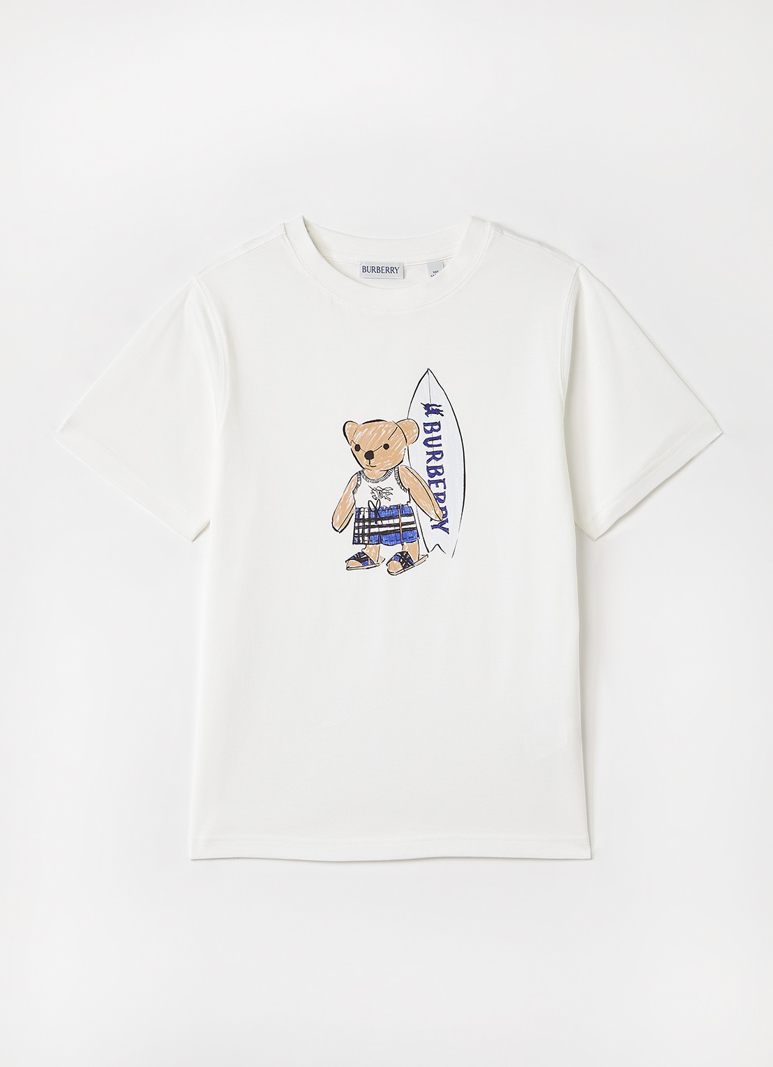 Burberry T-shirt met logoprint - voorkant gebroken wit