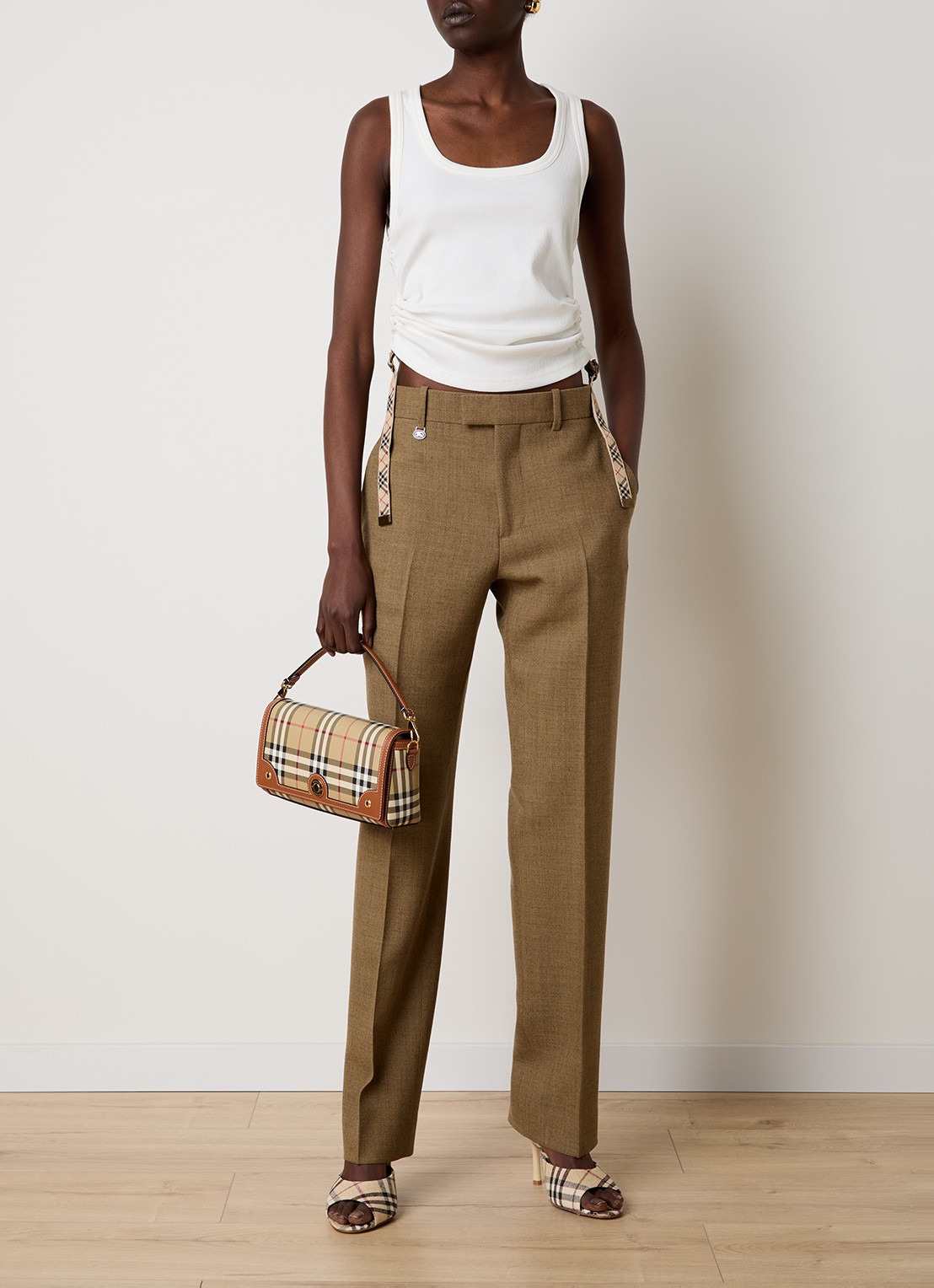 Burberry Tanktop met trekkoord - voorkant 5 wit