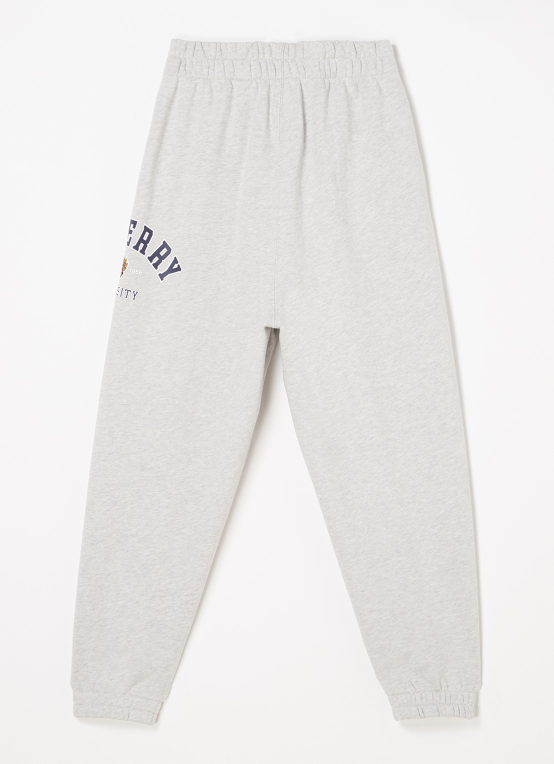 Burberry Tapered fit joggingbroek met logoprint en steekzakken  - voorkant 2 grijsmele