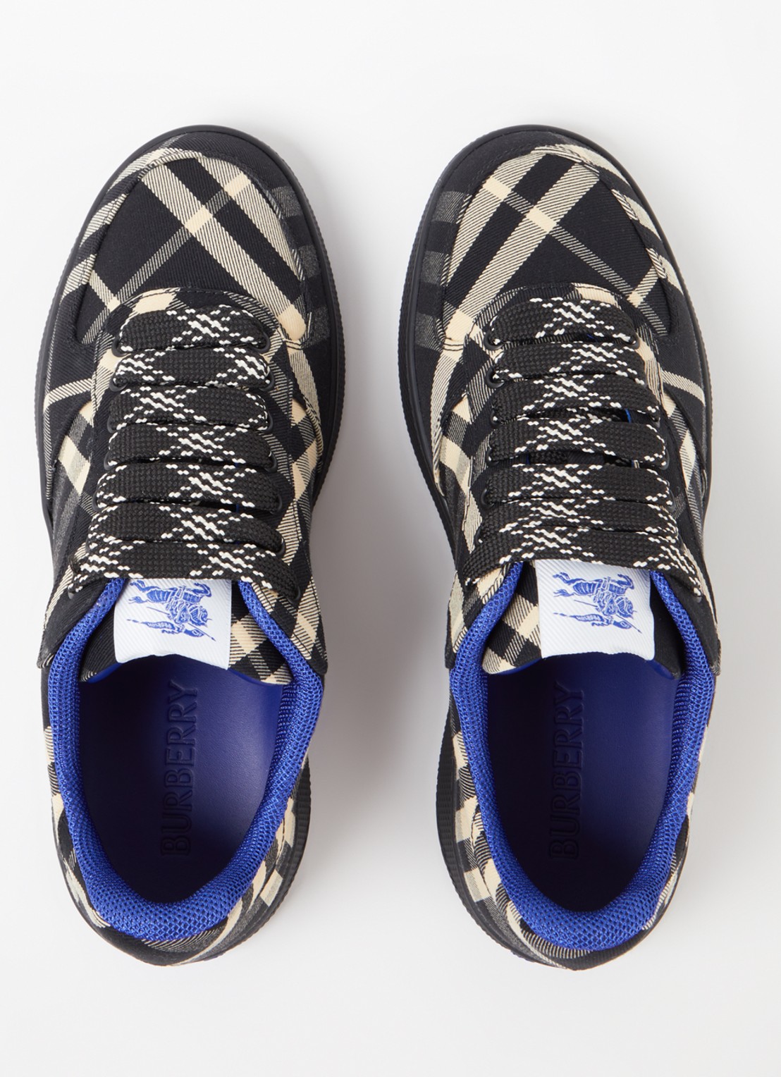 Burberry Terrace sneaker met ruitdessin - detail 4 zwart