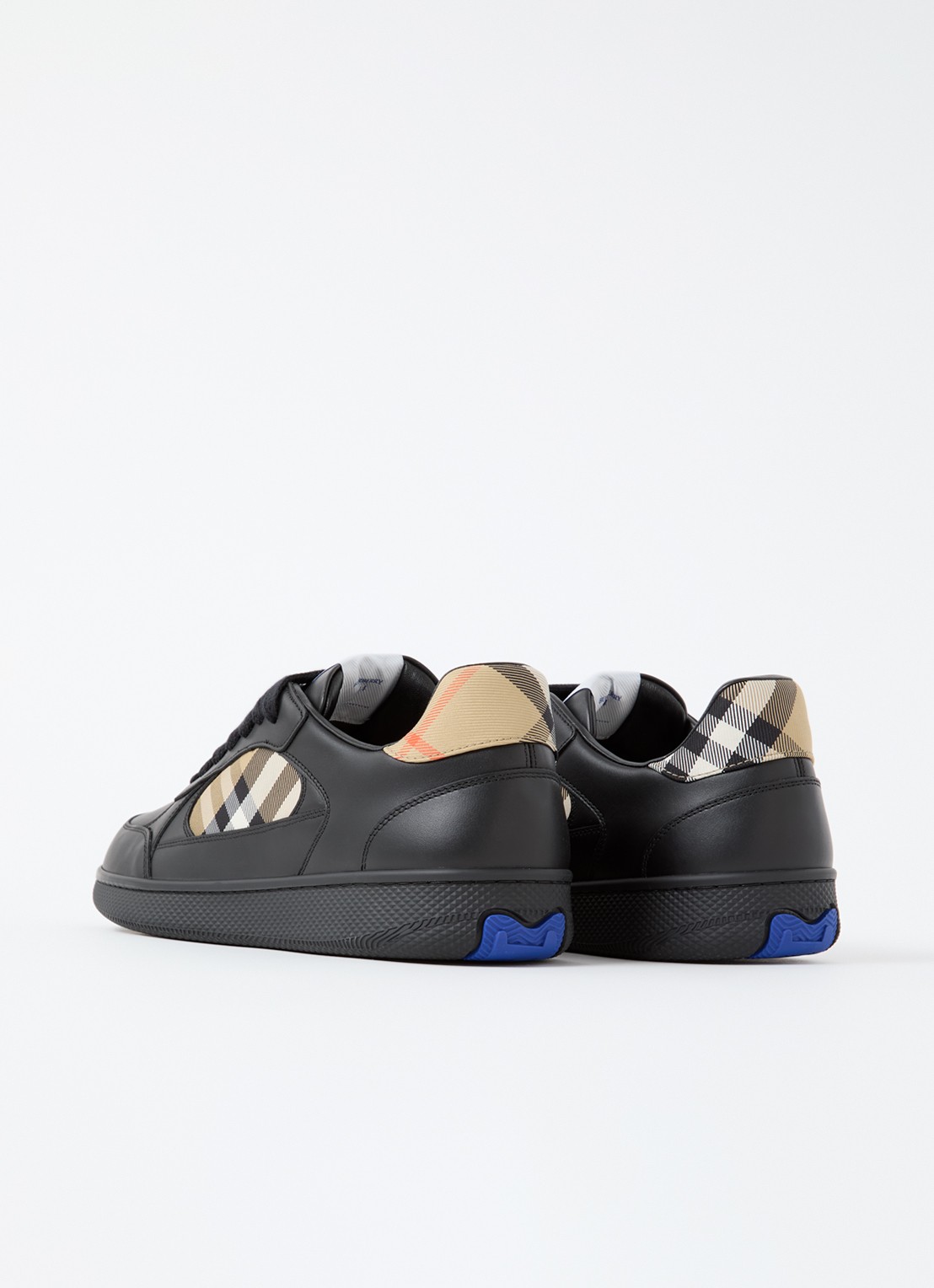 Burberry Terrace sneaker van kalfsleer met ruitdessin - achterkant 7 zwart
