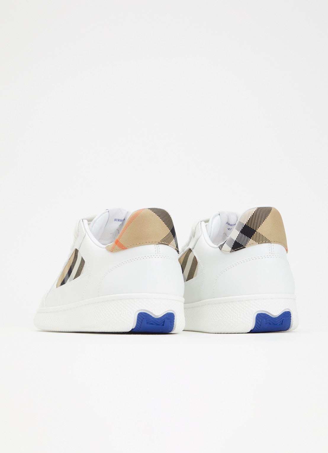 Burberry Terrace sneaker van kalfsleer met ruitdessin - achterkant 3 wit