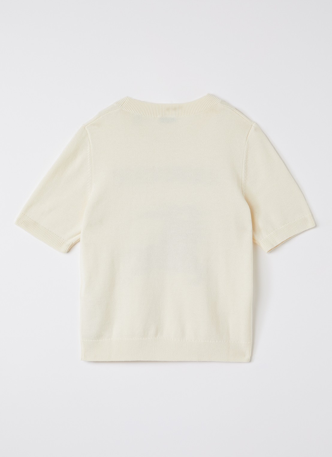 Burberry Thea fijngebreide top in wolblend met logo - voorkant 2 gebroken wit