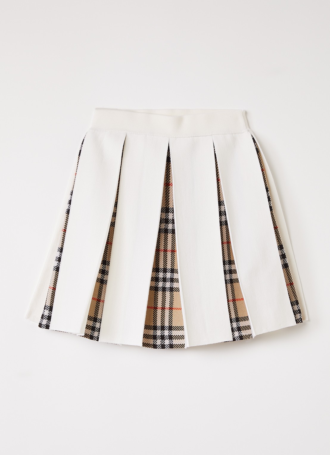 Burberry Theo rok in wolblend - voorkant 2 ivoor
