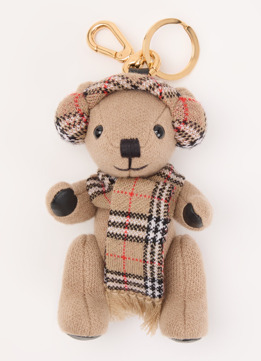 Burberry Thomas Bear tasbedel in kasjmierblend - voorkant zand