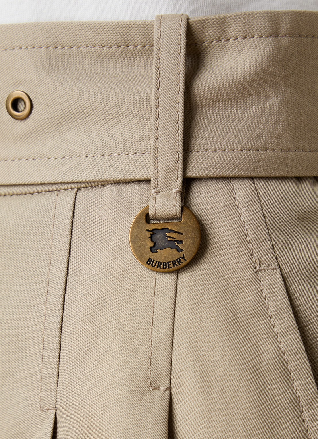 Burberry Tilly high waist wide fit broek met ceintuur - detail 3 beige