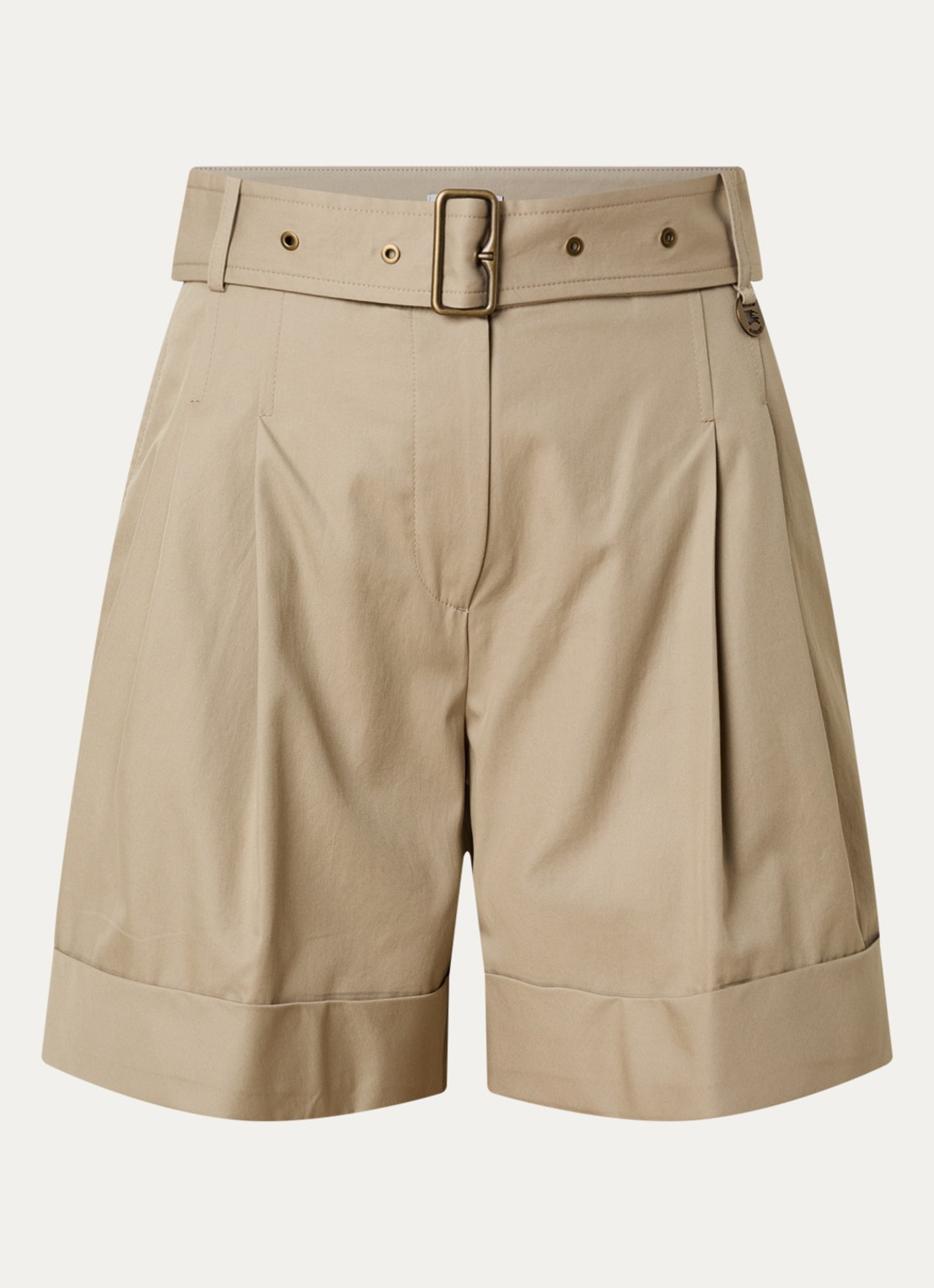 Burberry Tilly high waist wide fit broek met ceintuur - voorkant 4 beige