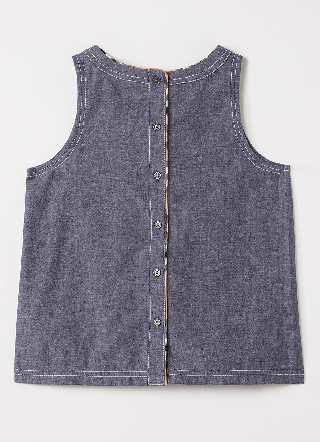 Burberry Top van chambray - voorkant 2 blauw