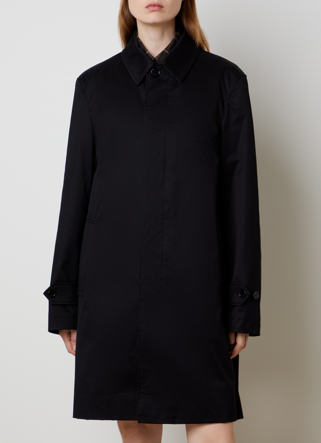 Burberry Tottenham trenchcoat met steekzakken en uitneembare voering - detail zwart