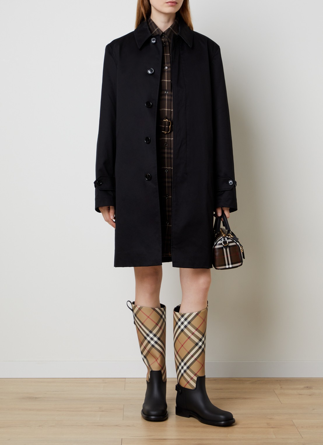 Burberry Tottenham trenchcoat met steekzakken en uitneembare voering - voorkant 6 zwart