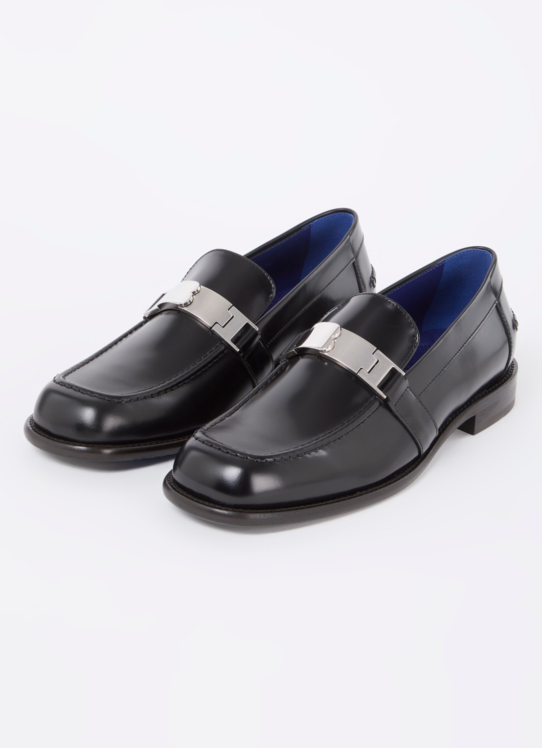Burberry Tower loafer van lakleer met gespdetail - detail zwart