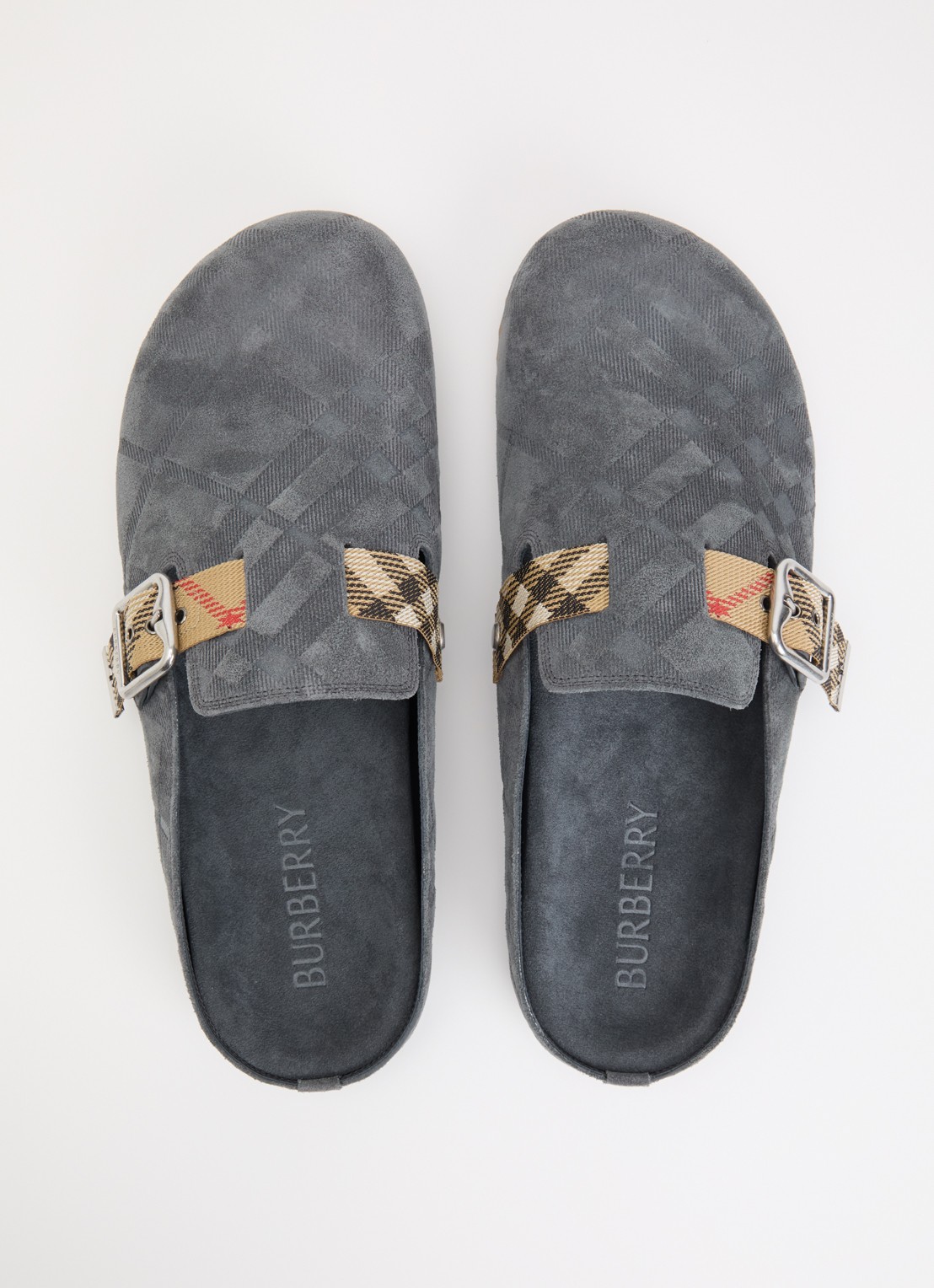 Burberry Urchin muiltje van suède met gespdetail - detail 5 grijs