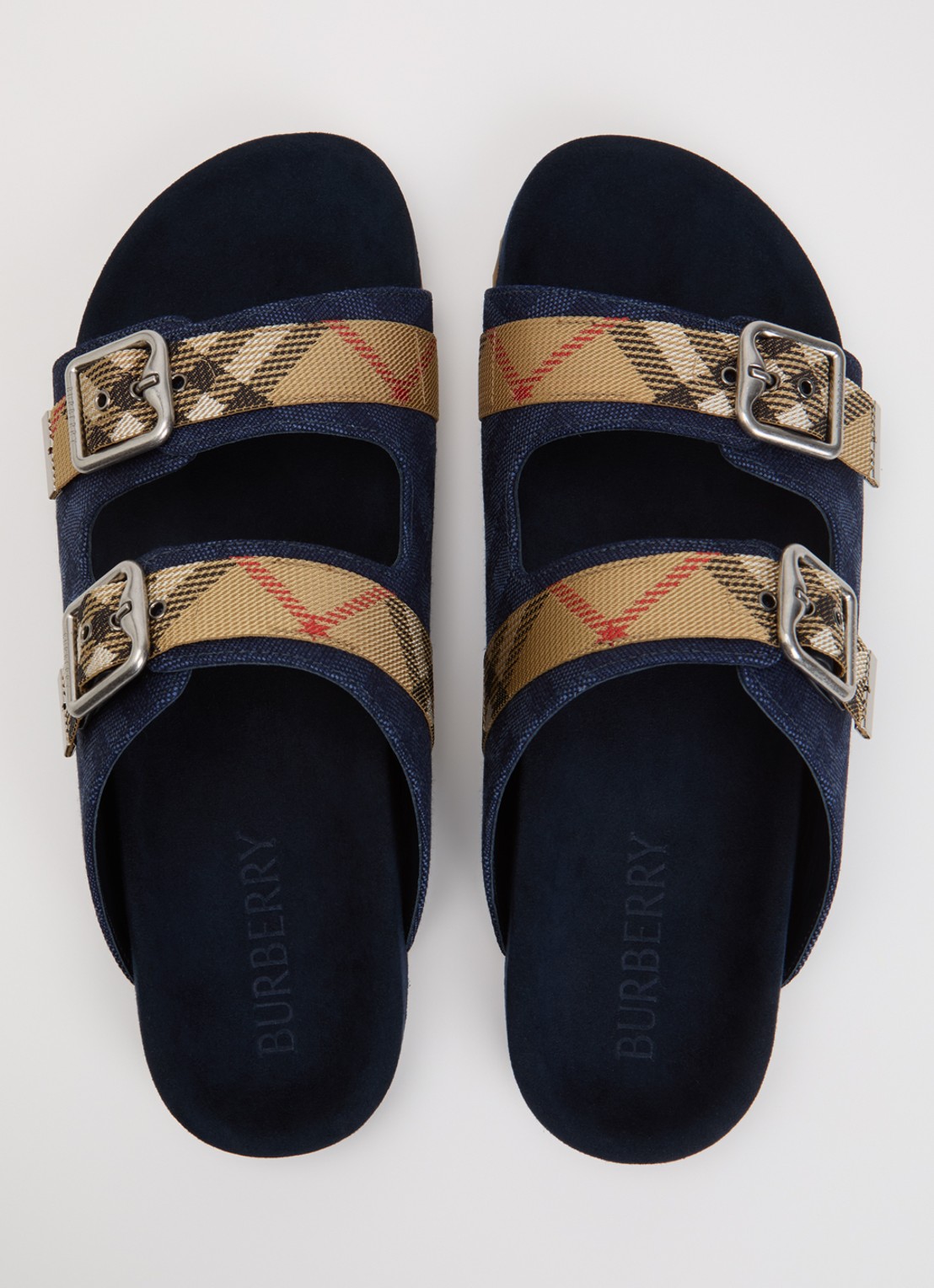 Burberry Urchin sandaal met ruitdessin - detail 4 royalblauw
