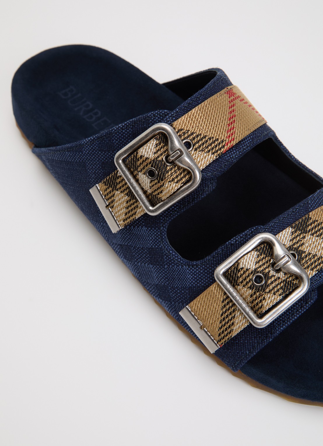 Burberry Urchin sandaal met ruitdessin - detail 6 royalblauw