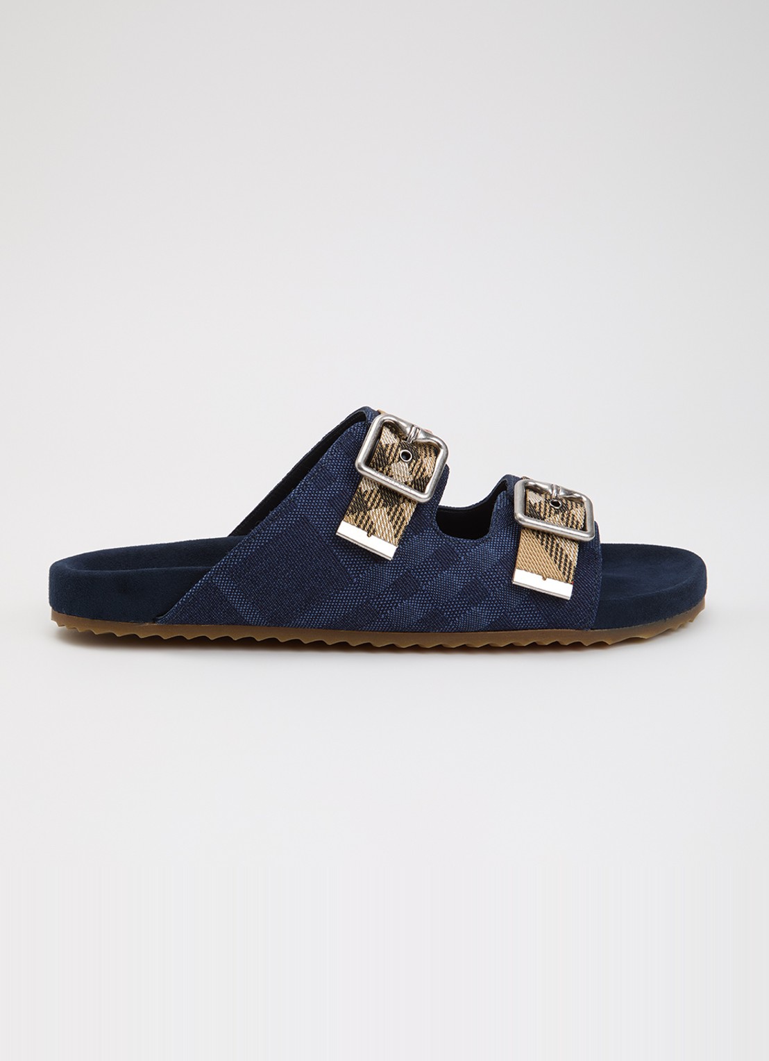 Burberry Urchin sandaal met ruitdessin - voorkant 2 royalblauw