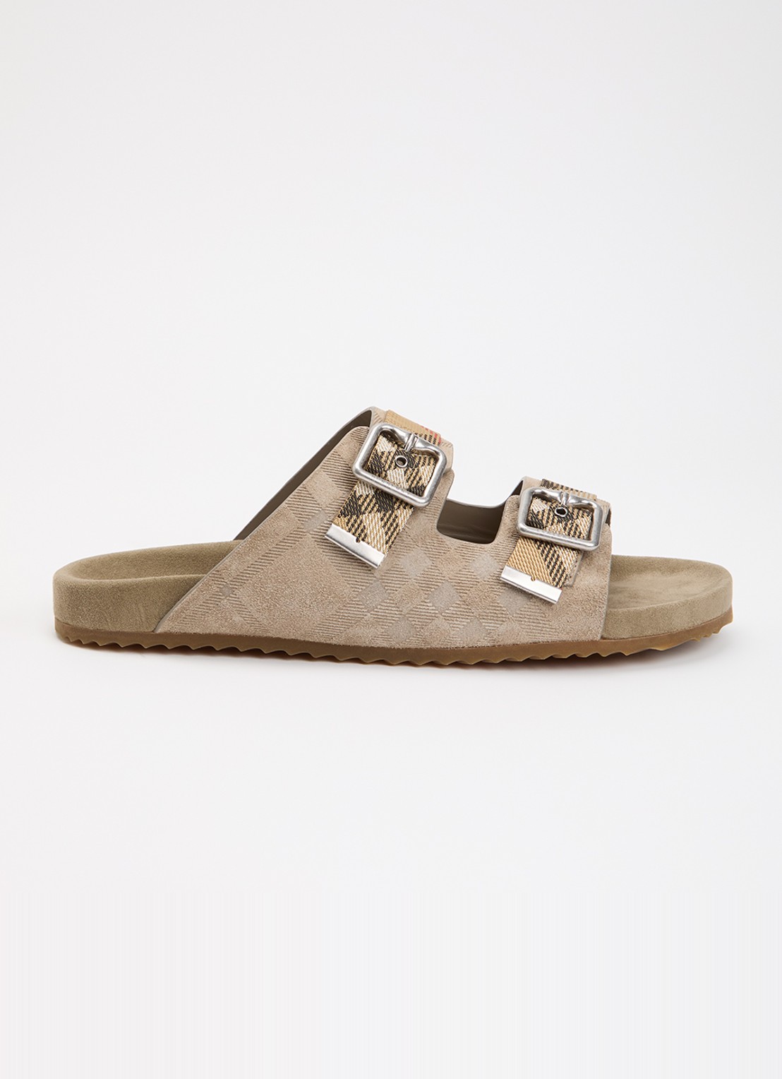 Burberry Urchin sandaal met ruitdessin - voorkant 5 beige