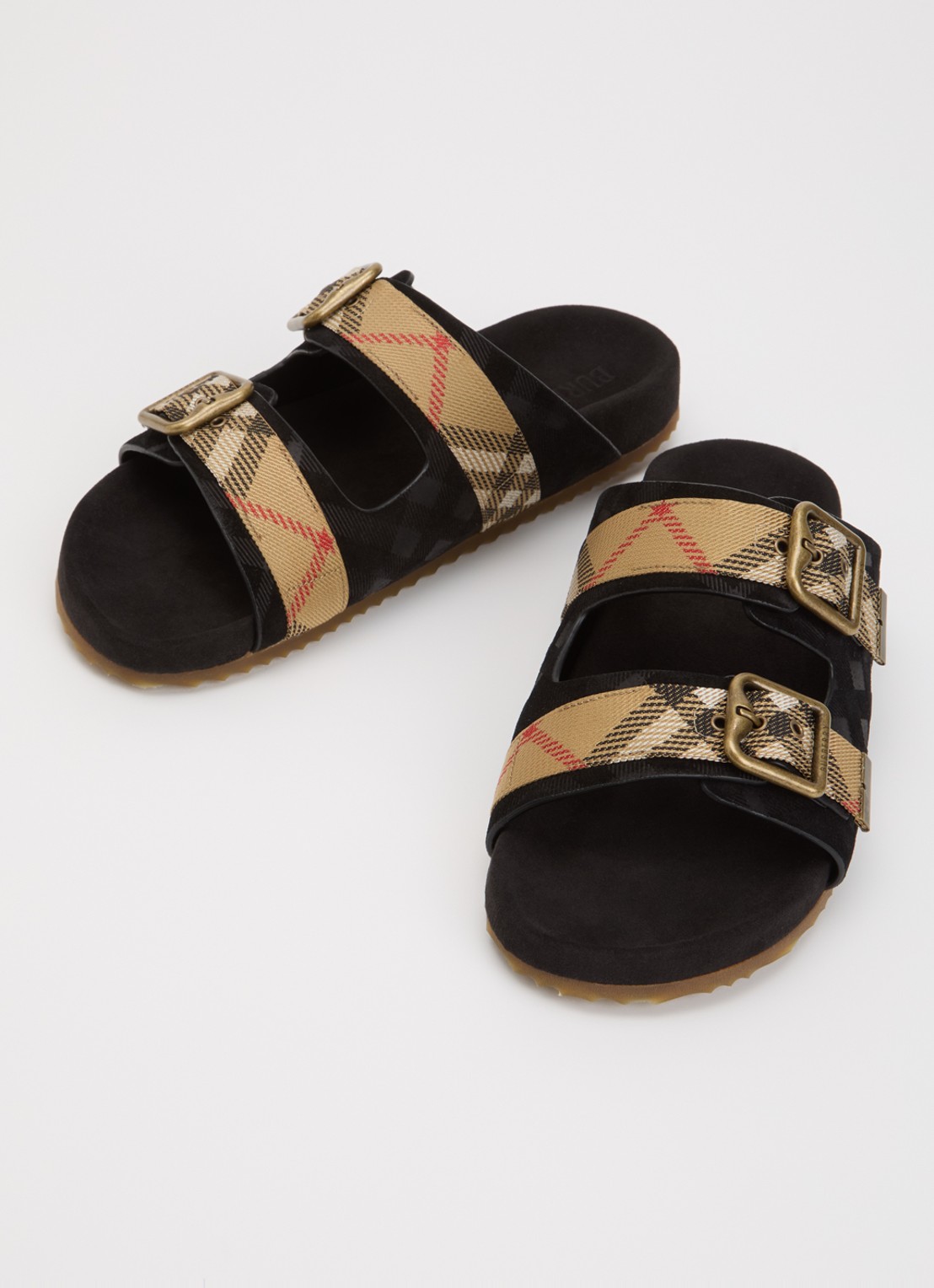 Burberry Urchin sandaal met ruitdessin - detail zwart