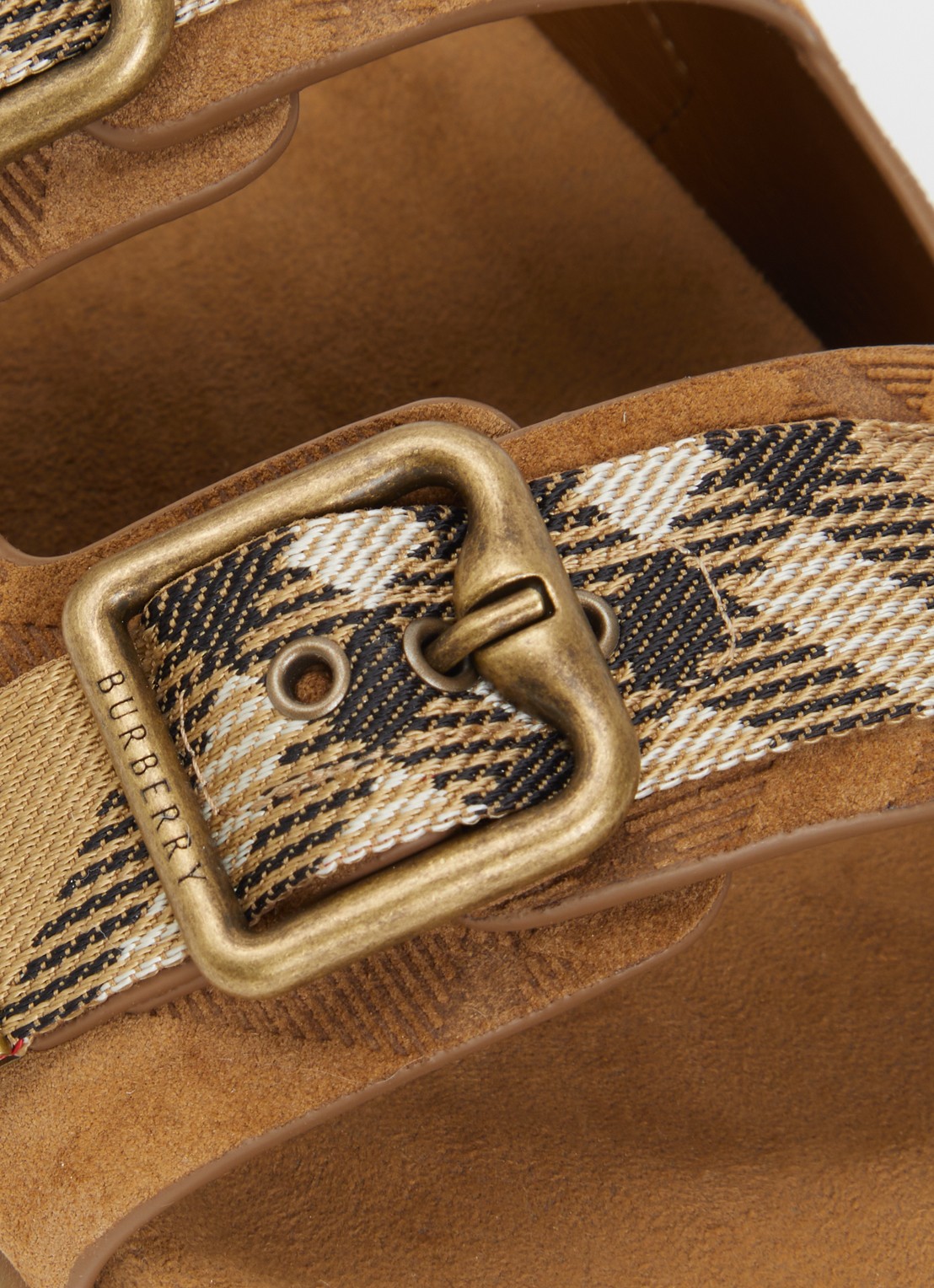 Burberry Urchin slipper van suède - detail 6 naturel