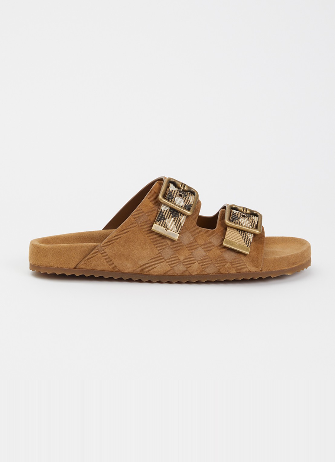 Burberry Urchin slipper van suède - voorkant 2 naturel