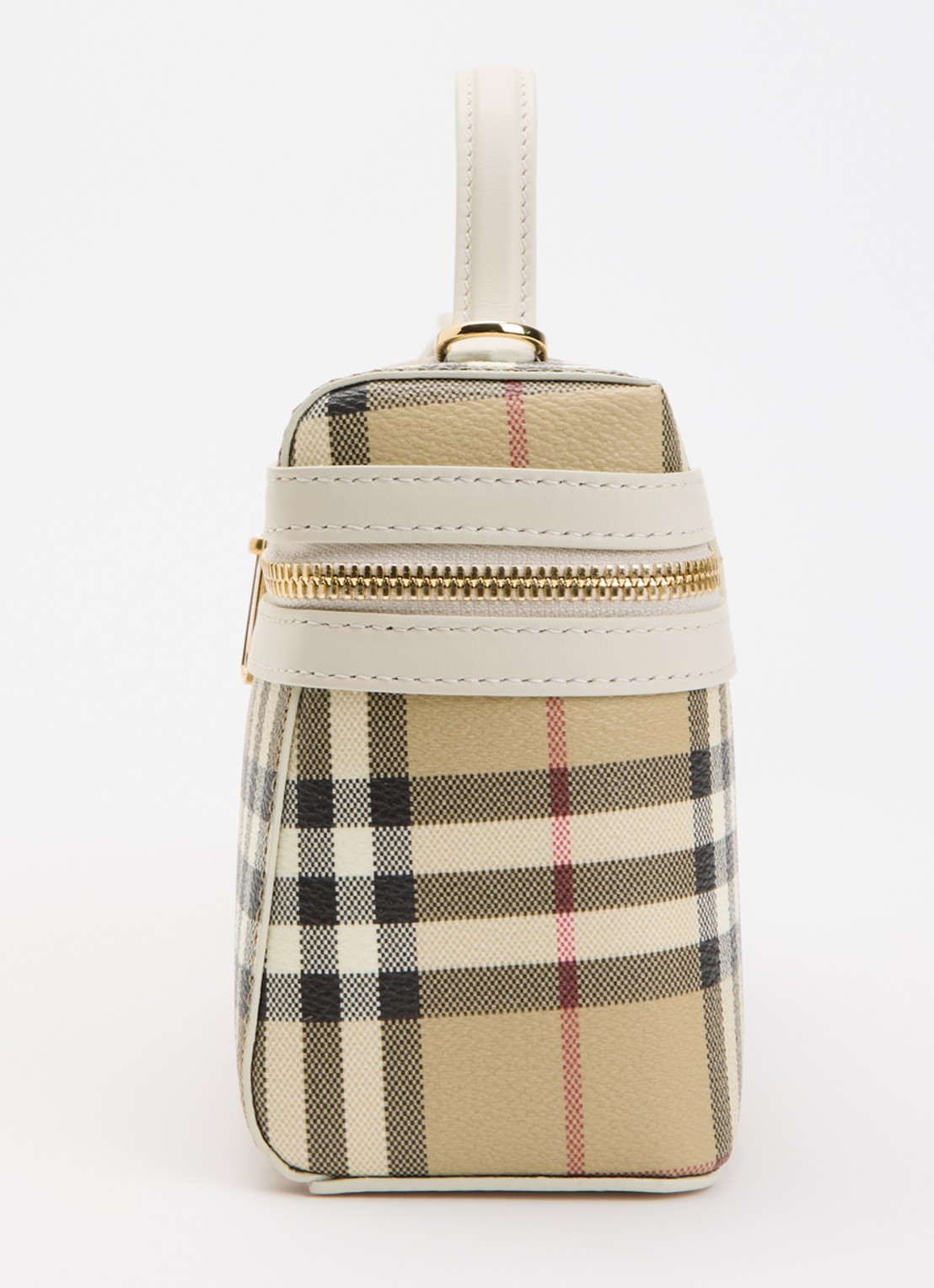 Burberry Vanity handtas met details van kalfsleer en afneembare schouderriem - detail 3 zand