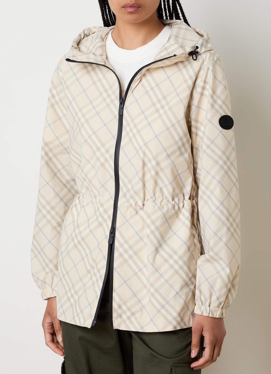 Burberry Windjack met ruitdessin - detail 2 beige