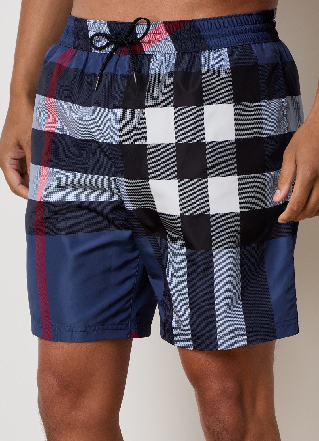 Burberry Zwemshorts met ruitdessin - detail 2 donkerblauw