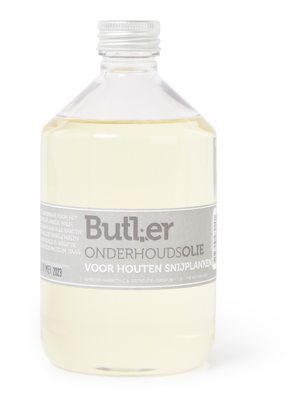 Butler Onderhoudsolie voor houten snijplanken - voorkant transparant