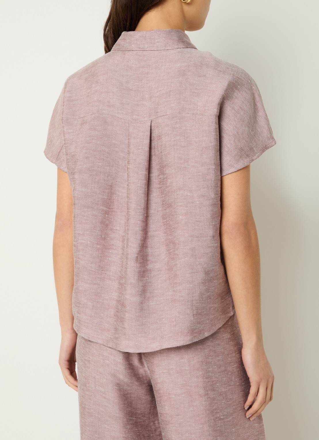 by-bar Barley blouse met gemêleerd dessin - achterkant oudroze